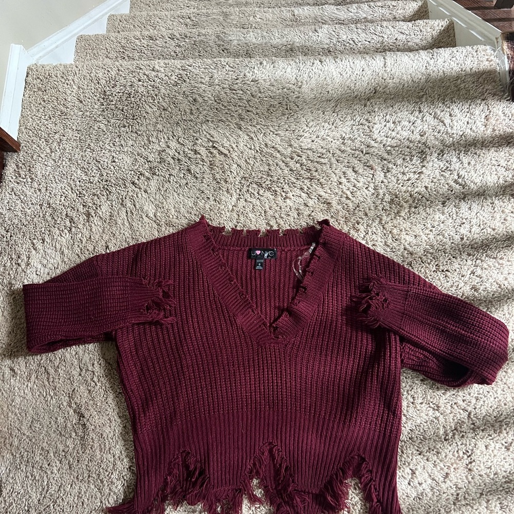 NYC Burgundy Knit Sweater